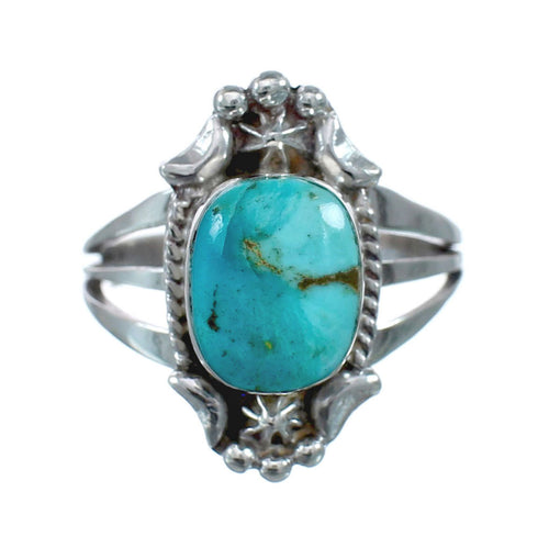 Native American Turquoise Sterling Silver Navajo Ring Size 9 AX128524